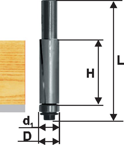 Фреза по дереву кромочная прямая спиральн. ножи Ø19х51 твердосплав ц/хв 12 ЭНКОР Эксперт по ДСП