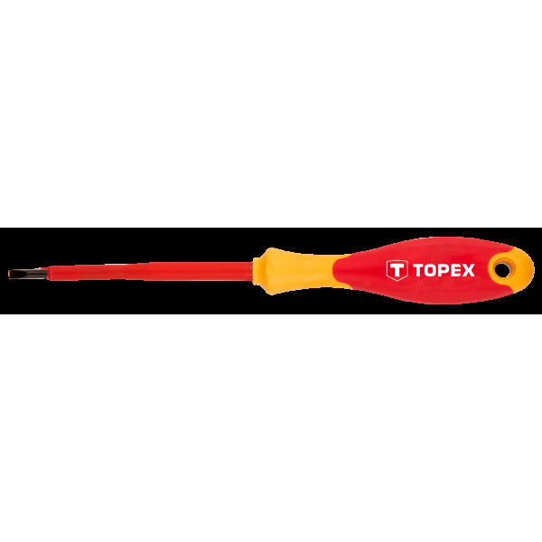 Отвертка шлицевая диэлектрическая SL 0.8х4.0х100 мм обрез/ручка Topex подвес (ТЛ)