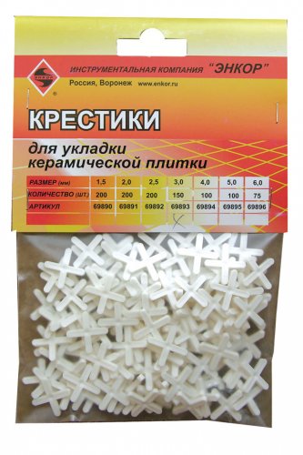 Крестики для кафеля 3,0мм  (уп.150шт.) ЭНКОР