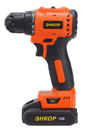 Дрель-шуруповерт аккум 18V Li/2*2,0 ЭНКОР ДША-2 18ЭР/10ЛМ кейс